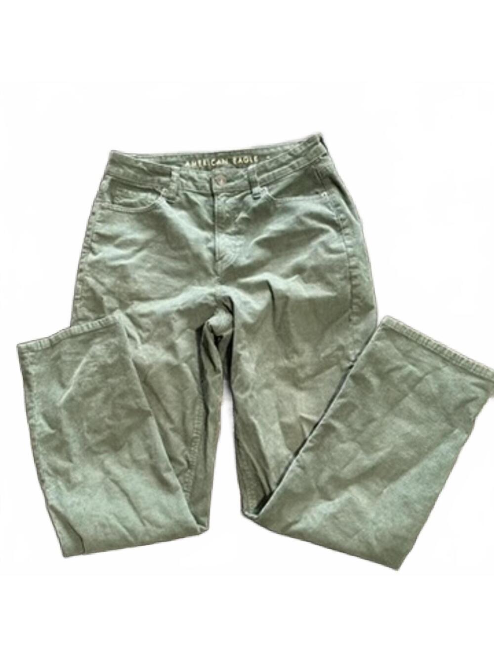 American Eagle Mom Straight Jean in Olive Green, Size 4 Regular